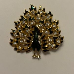 Vtg Peacock Brooch